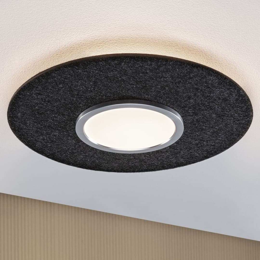 Tulga LED Deckenleuchte 3-Step-Dim Anthrazit - Paulmann - Wohnzimmer - Modern - Stoff / Textil - Einflammig