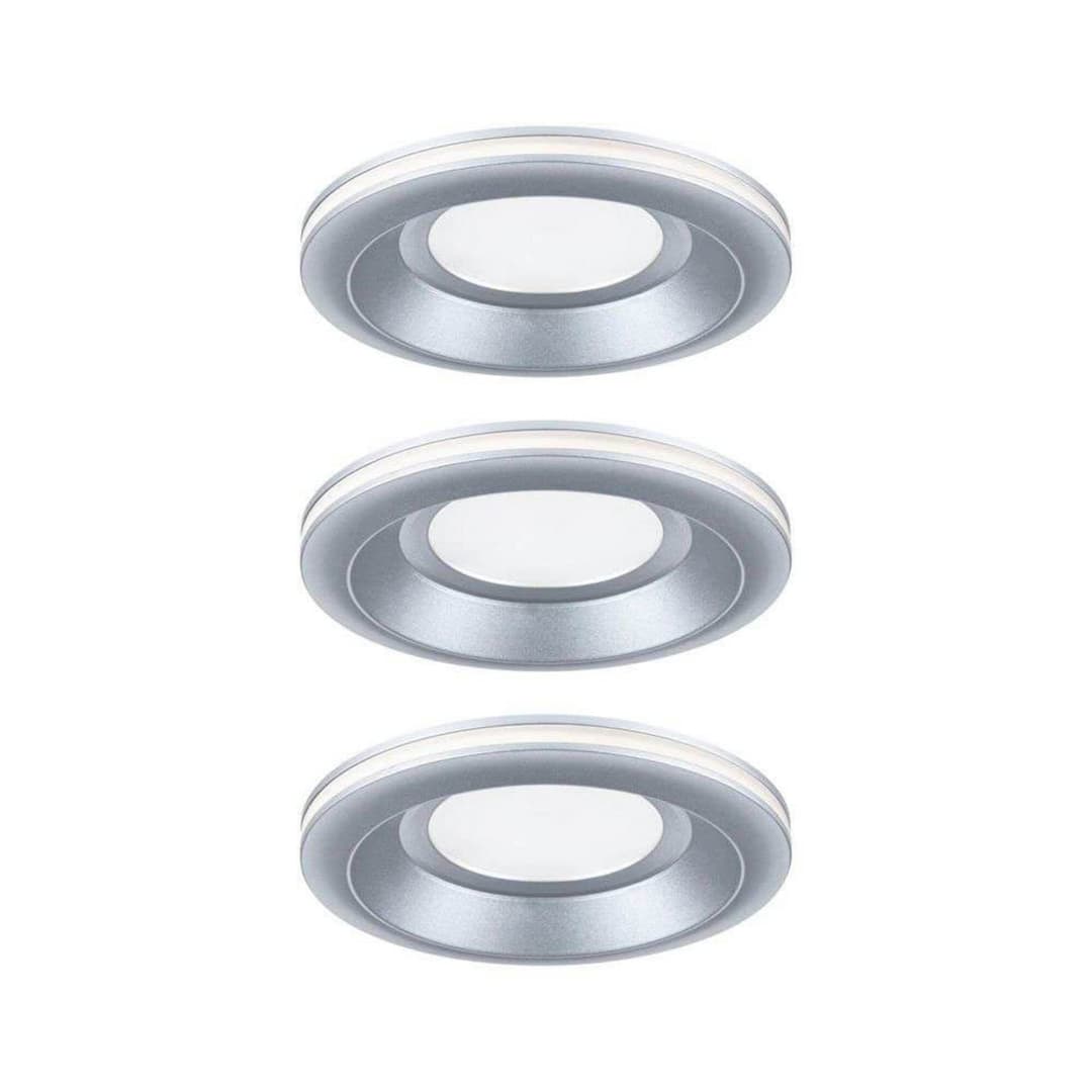 Sormus LED-Einbaulampe Ø 10 cm IP65 chrom matt 3x - Paulmann - Badezimmer - Kunststoff