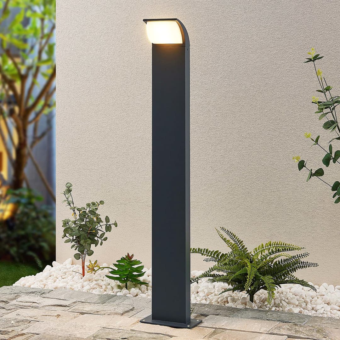 Tinna LED Gartenleuchte H80 Anthracite - Lucande - Terrasse - Modern - Aluminium - Einflammig