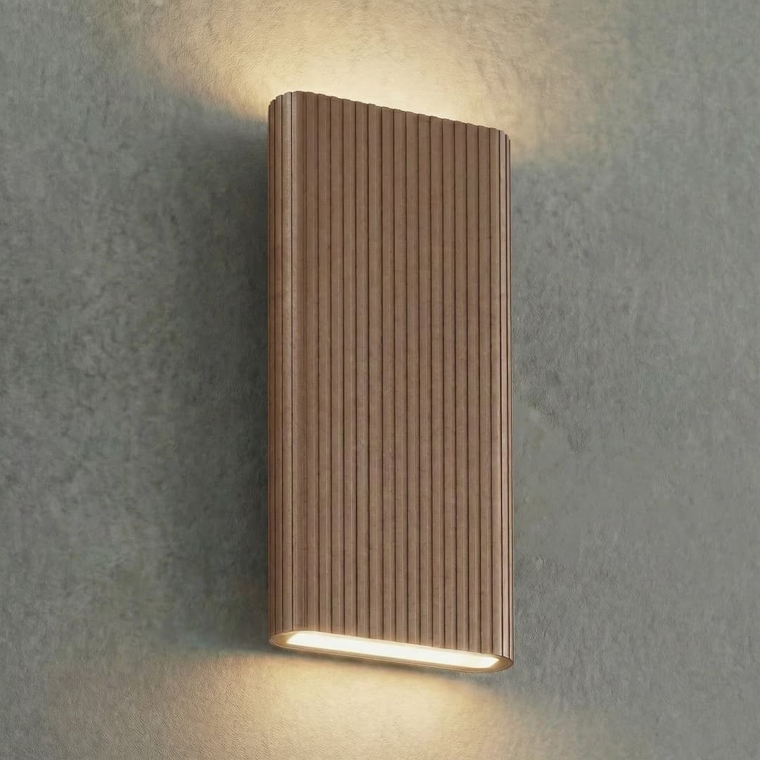 Raija LED-Außenwandlampe, dunkelbraun, 40 cm, CCT - Lucande - Modern - Aluminium - Eckig
