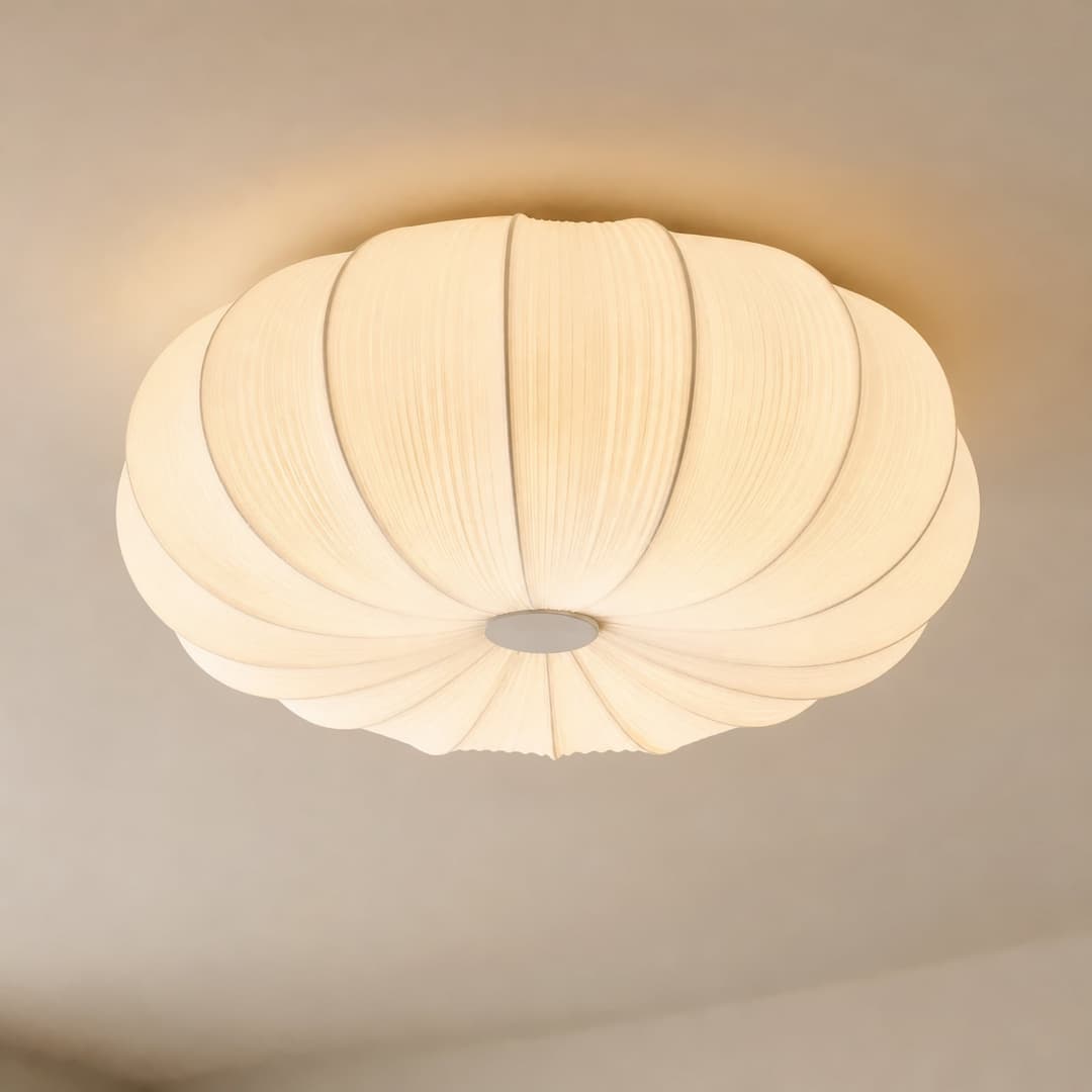 Marielle Deckenleuchte, 3 x E27, Textil, Ø 55 cm, weiß - Lindby - Wohnzimmer - Skandinavisch - Stoff / Textil - Einflammig