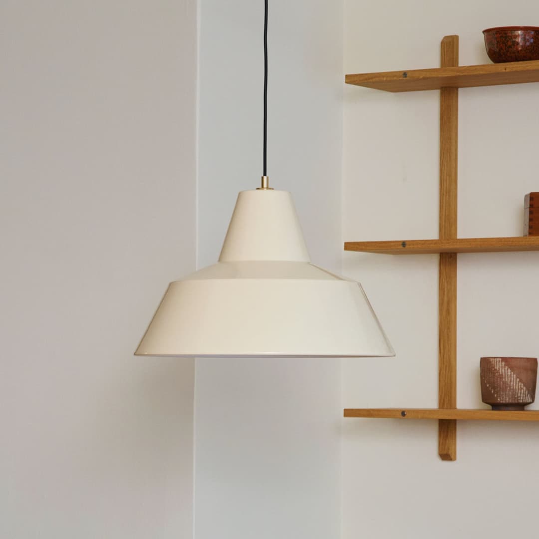 Workshop W3 Pendelleuchte, creme, Alu, E27 - Made By Hand - Esszimmer - Design - Aluminium - Einflammig