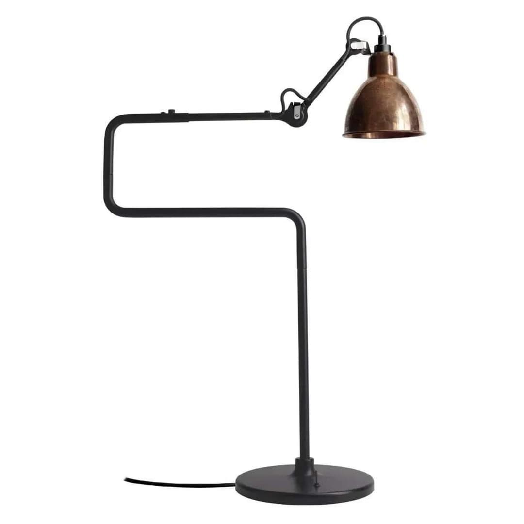 Lampe Gras 317 Tischleuchte, schwarz/raw kupfer - DCW - Wohnzimmer - Metall