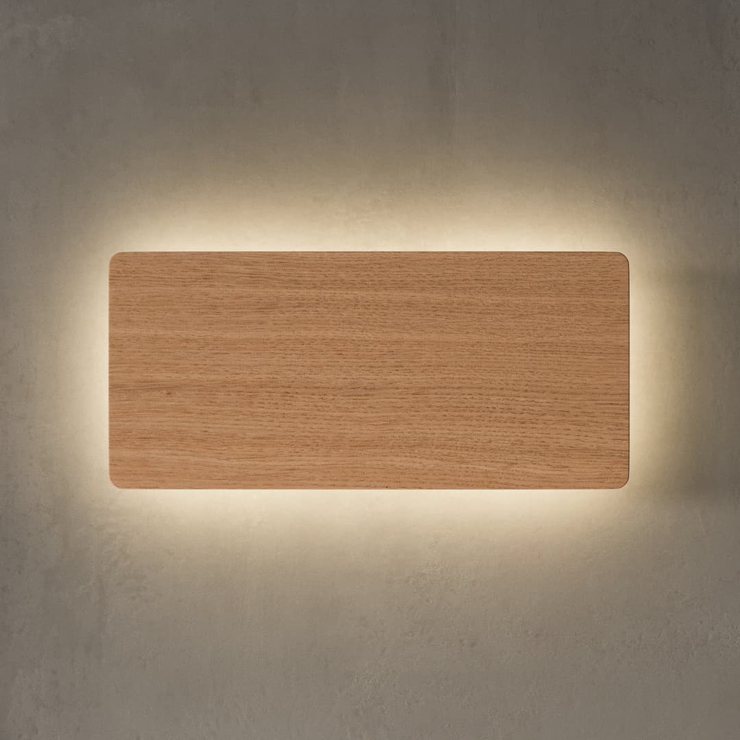 Tavola Wandleuchte 35 x 16 cm Eichenholz - TK Lighting - Wohnzimmer - Eckig