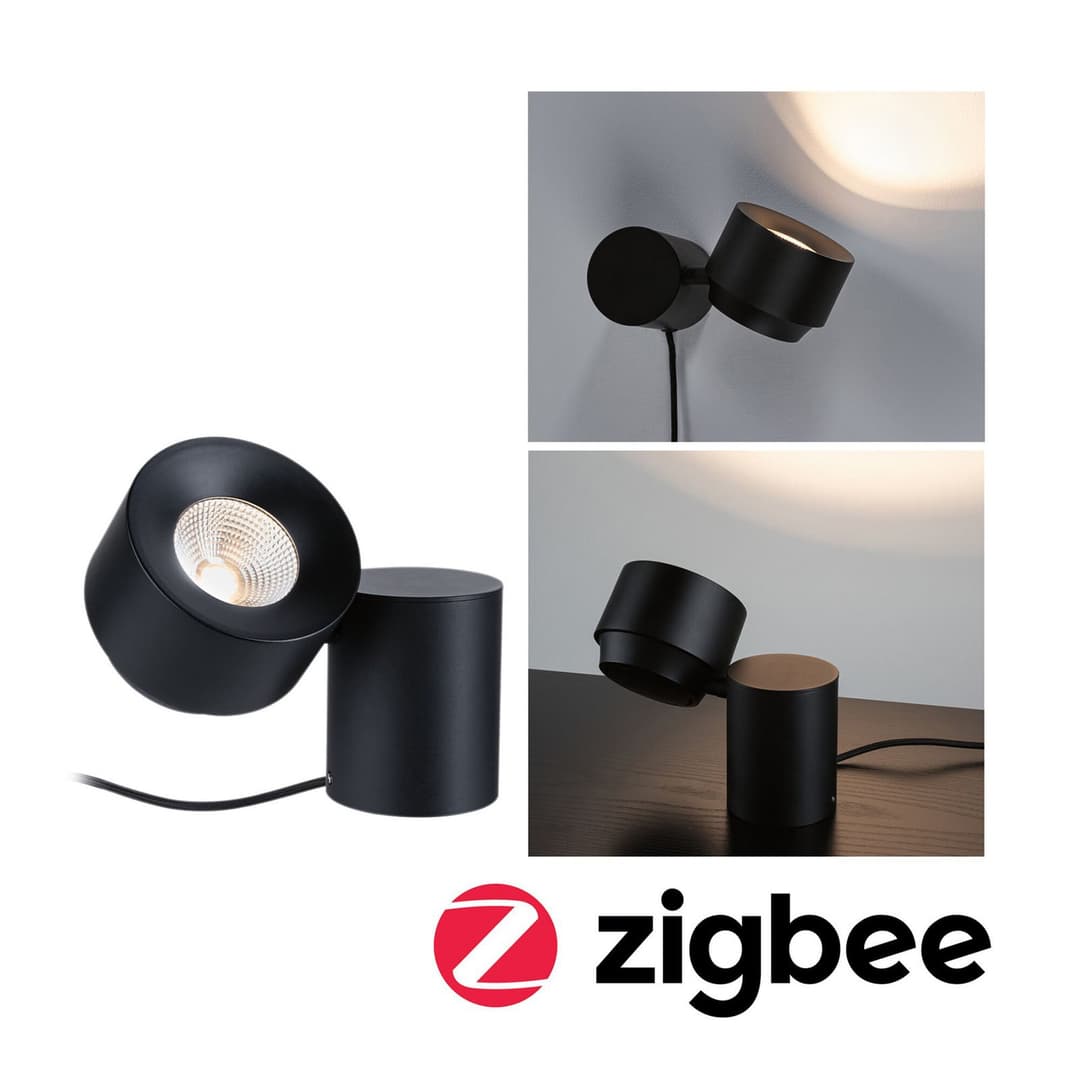 Puric Pane Tischleuchte S Zigbee Dim. Schwarz - Paulmann - Wohnzimmer - Modern - Metall - Einflammig