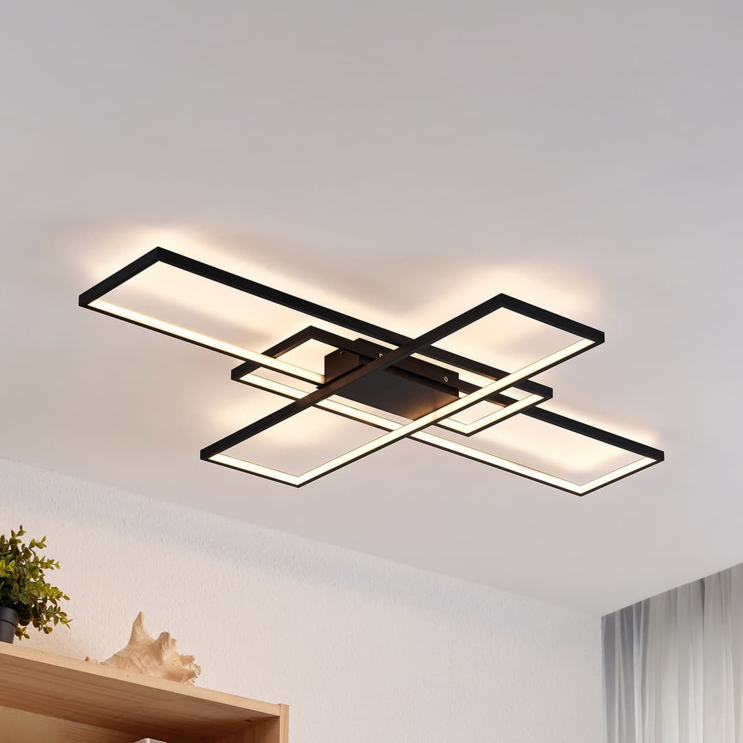 Tetson LED Deckenleuchte Black 3 step - Lindby - Wohnzimmer - Modern - Metall - Mehrflammig