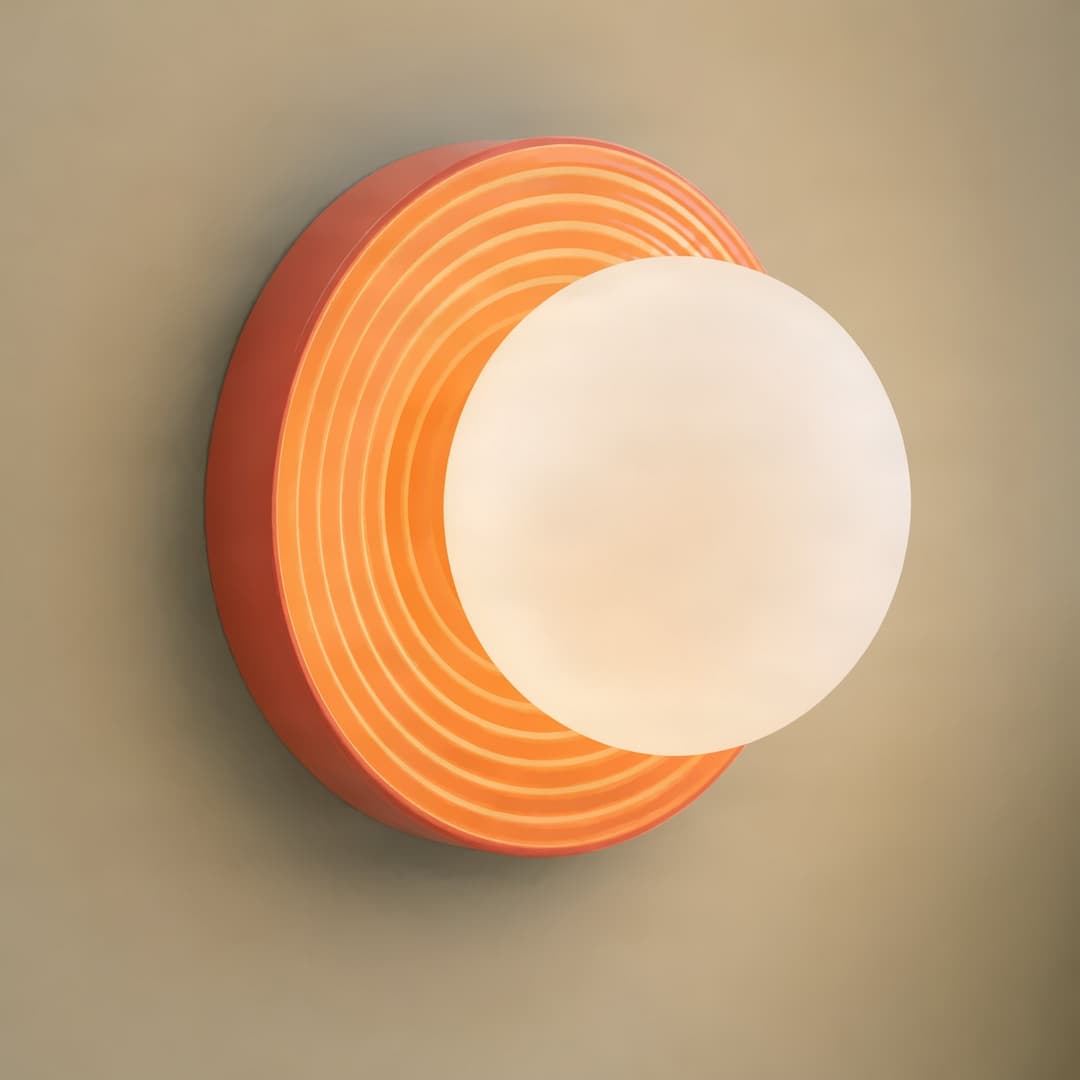 Harriet Wandlampe, orange/weiß, Keramik, Ø 22cm, G9 - Lindby - Wohnzimmer - Modern