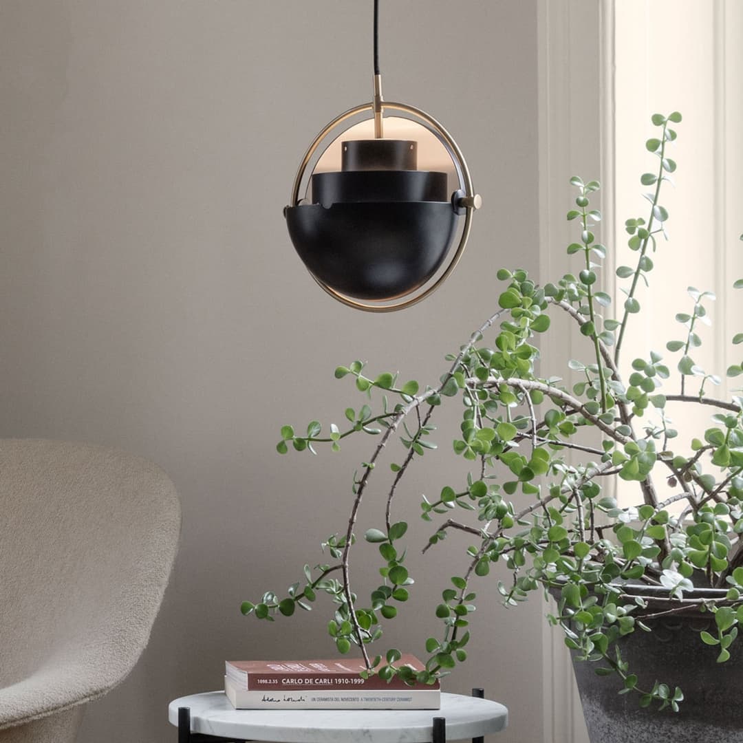 Multi-Lite Pendelleuchte Ø36 Chrom/Schwarz - GUBI - Wohnzimmer - Design - Metall - Einflammig
