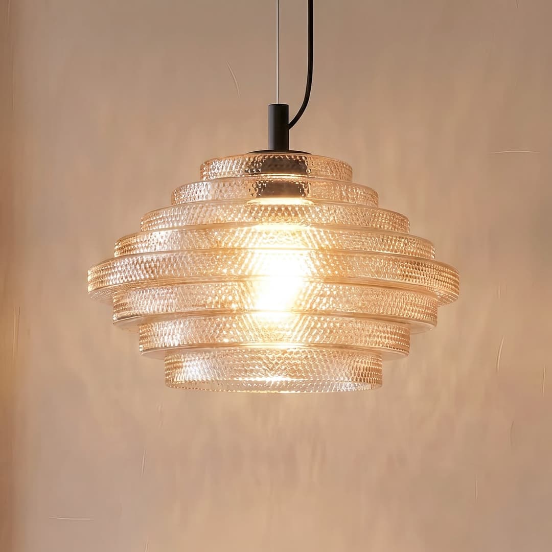 Orliana Pendelleuchte, Ø 35 cm, amber, Glas - Lindby - Wohnzimmer - Modern - Einflammig