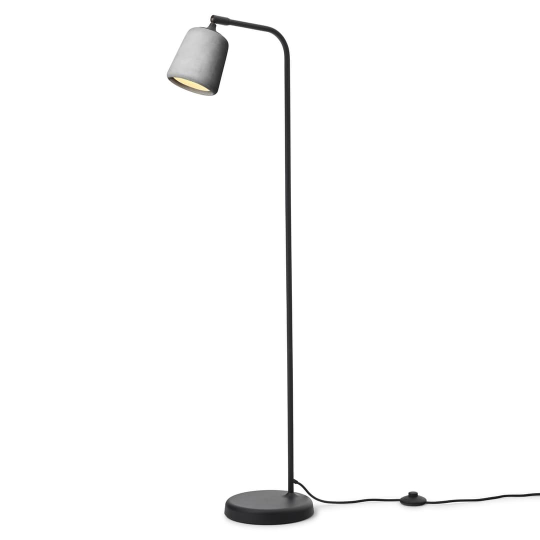 Material Stehleuchte Light Grey Concrete - New Works - Wohnzimmer - Design - Beton - Einflammig