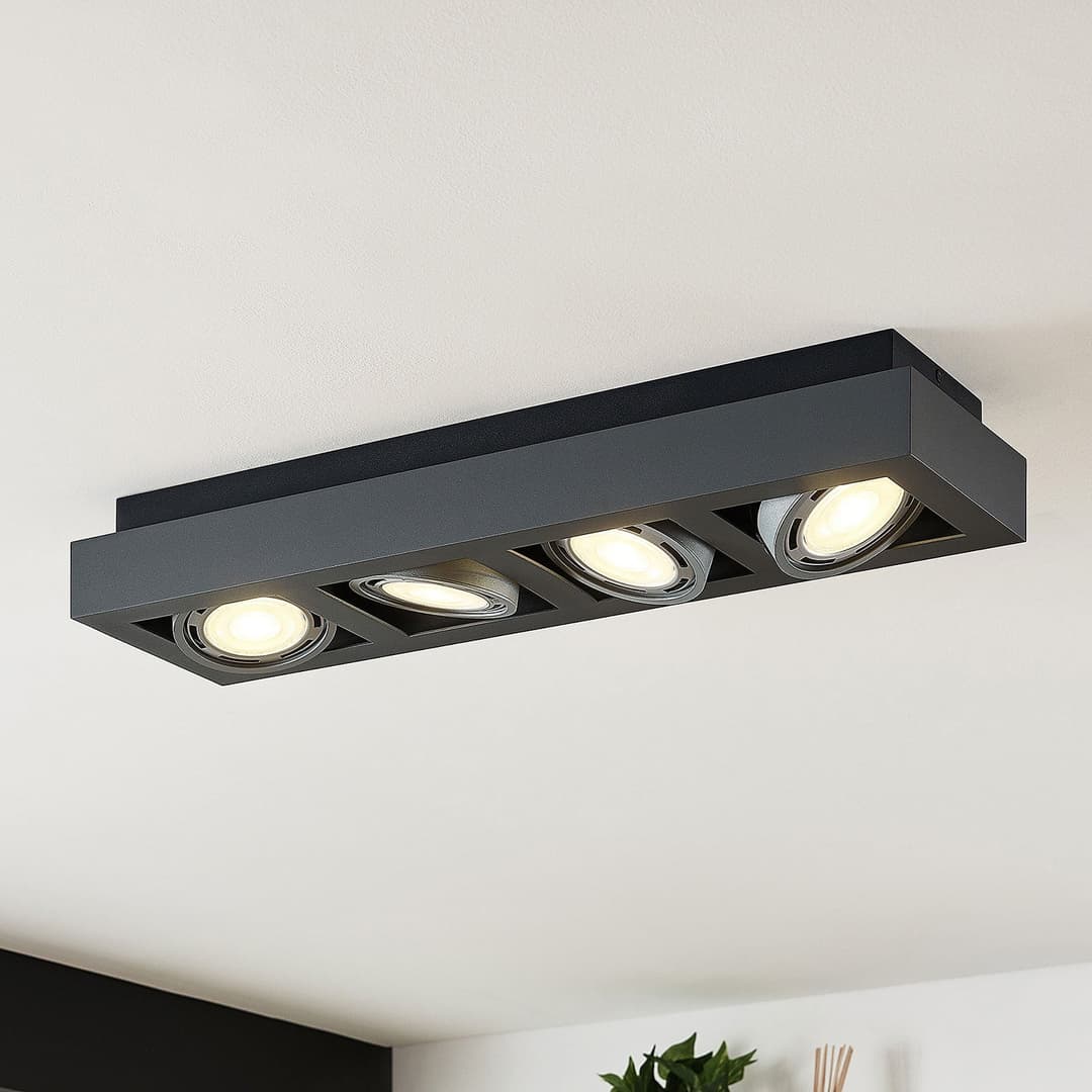 Ronka 4 Deckenleuchte Dark Grey - Arcchio - Wohnzimmer - Modern - Metall - Eckig