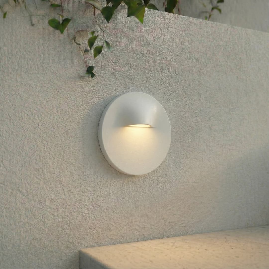 Alune LED-Wandeinbauleuchte, rund, weiß, IP65, Ø 8 cm - Lindby - Modern - Aluminium