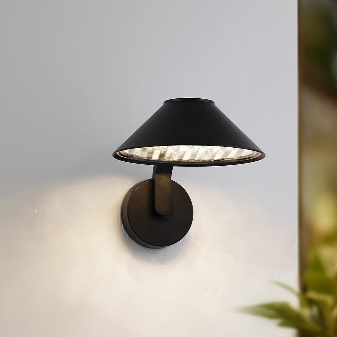 Capelo LED-Außenwandleuchte Ø 20 cm schwarz Metall - Lindby - Balkon - Modern - Aluminium - Einflammig