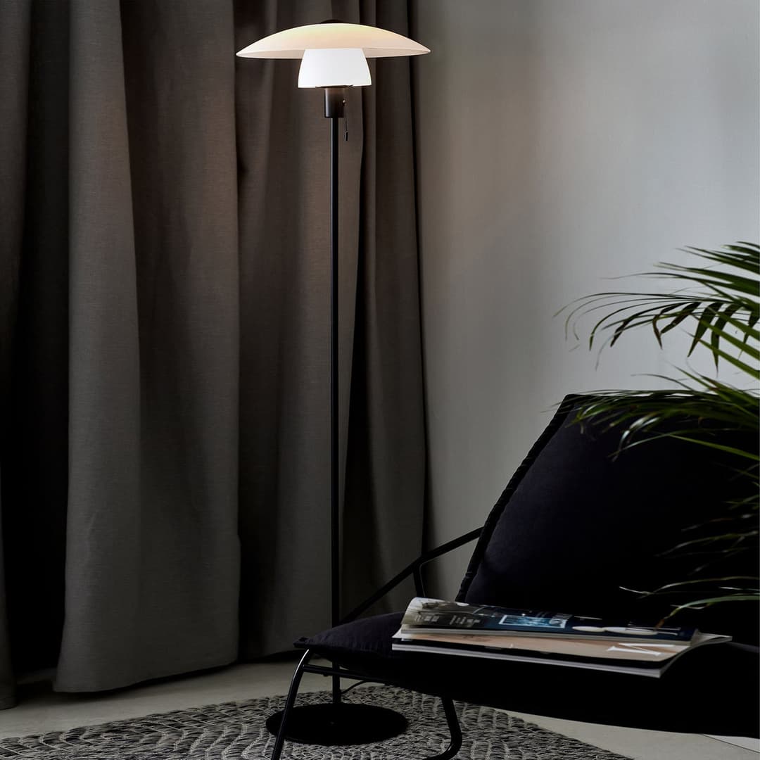 Verona Stehleuchte Opal - Nordlux - Wohnzimmer - Modern - Metall - Mit Schirm
