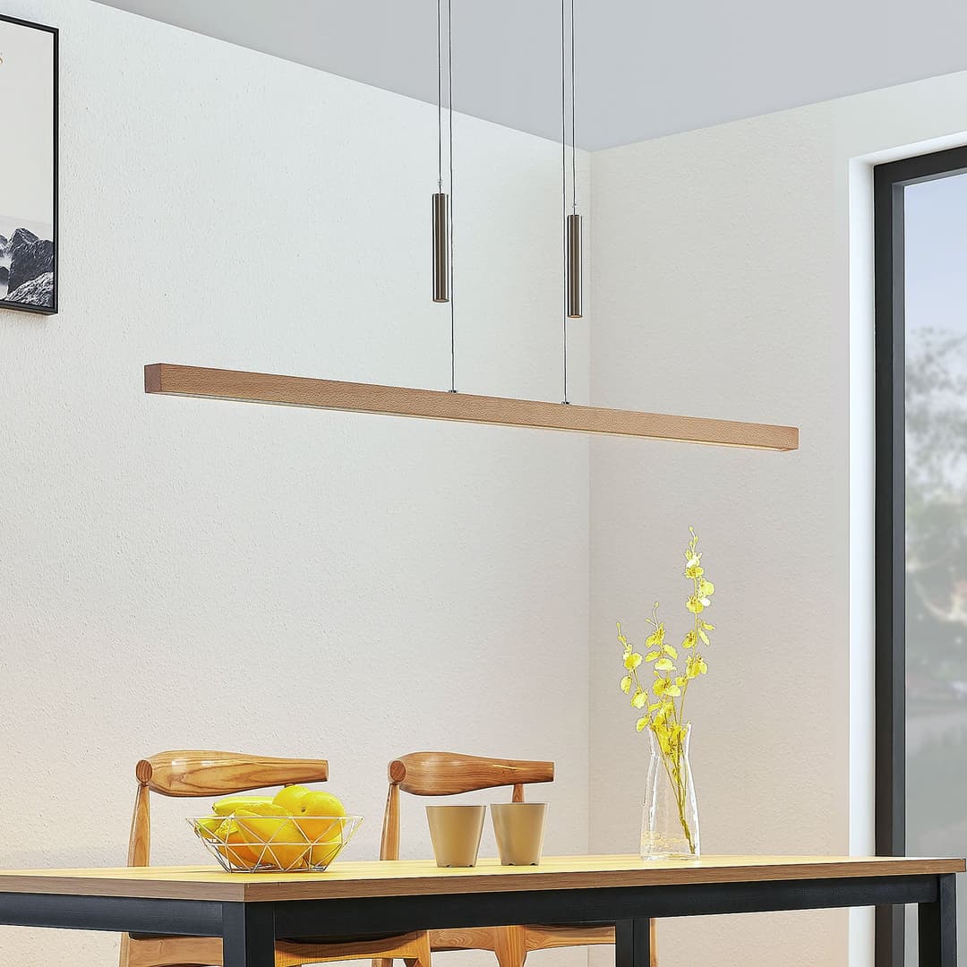 Tamlin Pendelleuchte Beech - Lucande - Wohnzimmer - Modern - Holz - Einflammig