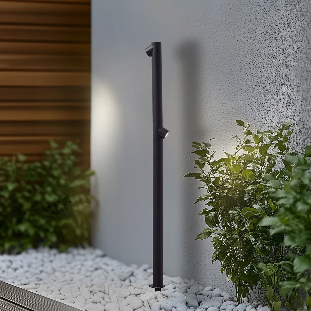 Luzian LED Gartenleuchte H120 w/Speer Schwarz - Lindby - Terrasse - Modern - Metall - Mehrflammig