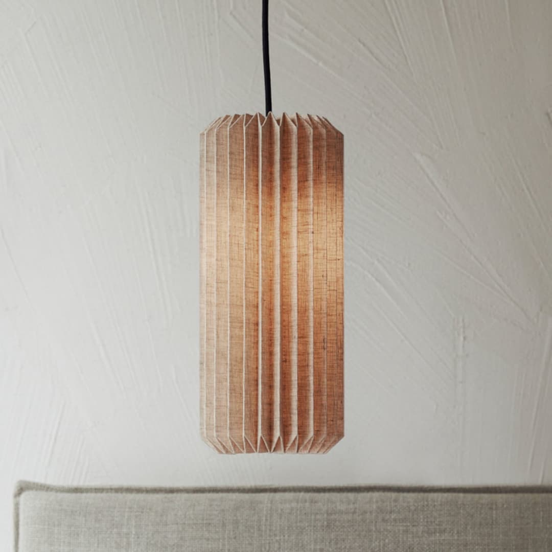 Alba Hängeleuchte, Ø 15 cm, natur, Leinen - Watt & Veke - Schlafzimmer - Design - Stoff / Textil - Zylinder