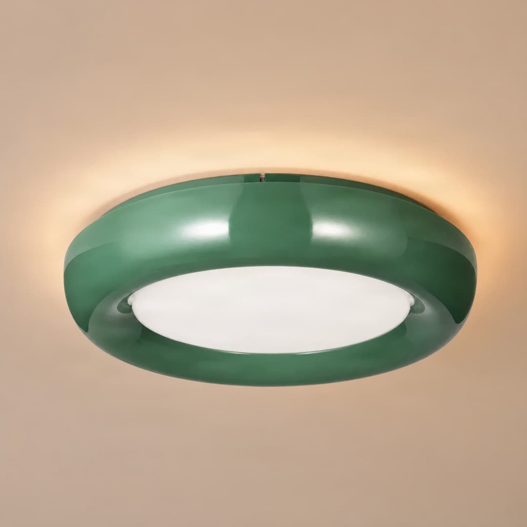 LED-Deckenleuchte Lennox, dunkelgrün, 3-step-dim, Ø 43 cm - Lindby - Wohnzimmer - Modern - Metall - Einflammig