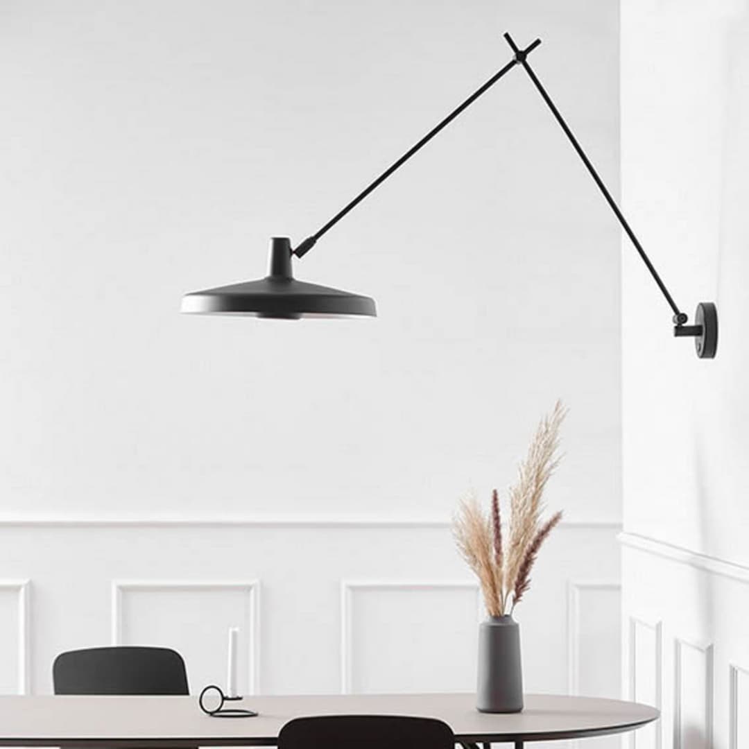 Arigato 45 Wandleuchte Schwarz - Grupa - Arbeitszimmer / Büro - Metall - Rund
