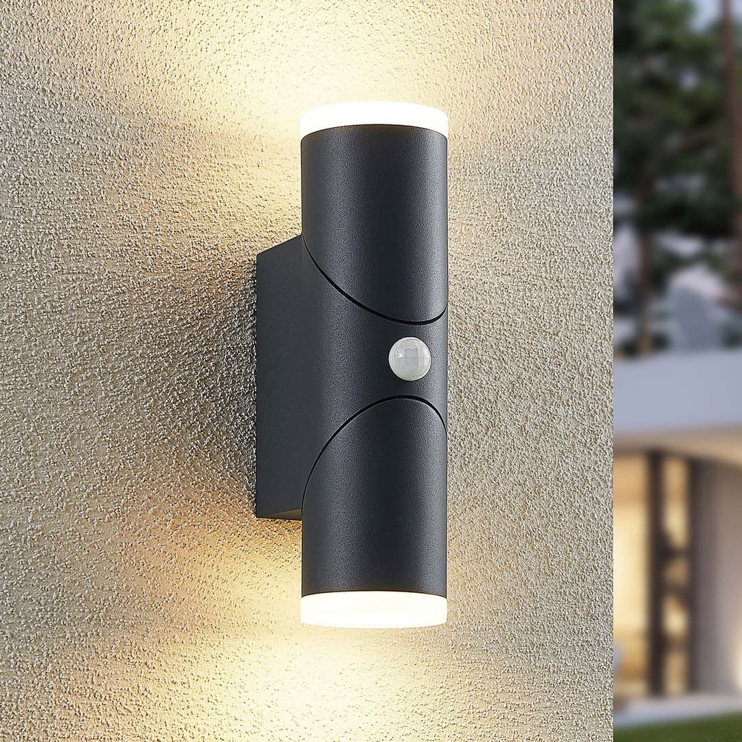 Aspyn 2 Außenwandleuchte w/Sensor Dark Grey - Lindby - Modern - Metall - Mehrflammig