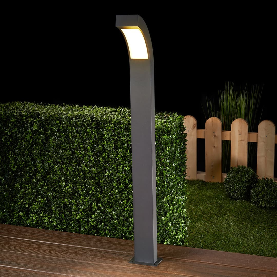 Lennik Außen Gartenleuchte H100 Graphite - Lucande - Terrasse - Modern - Aluminium - Einflammig