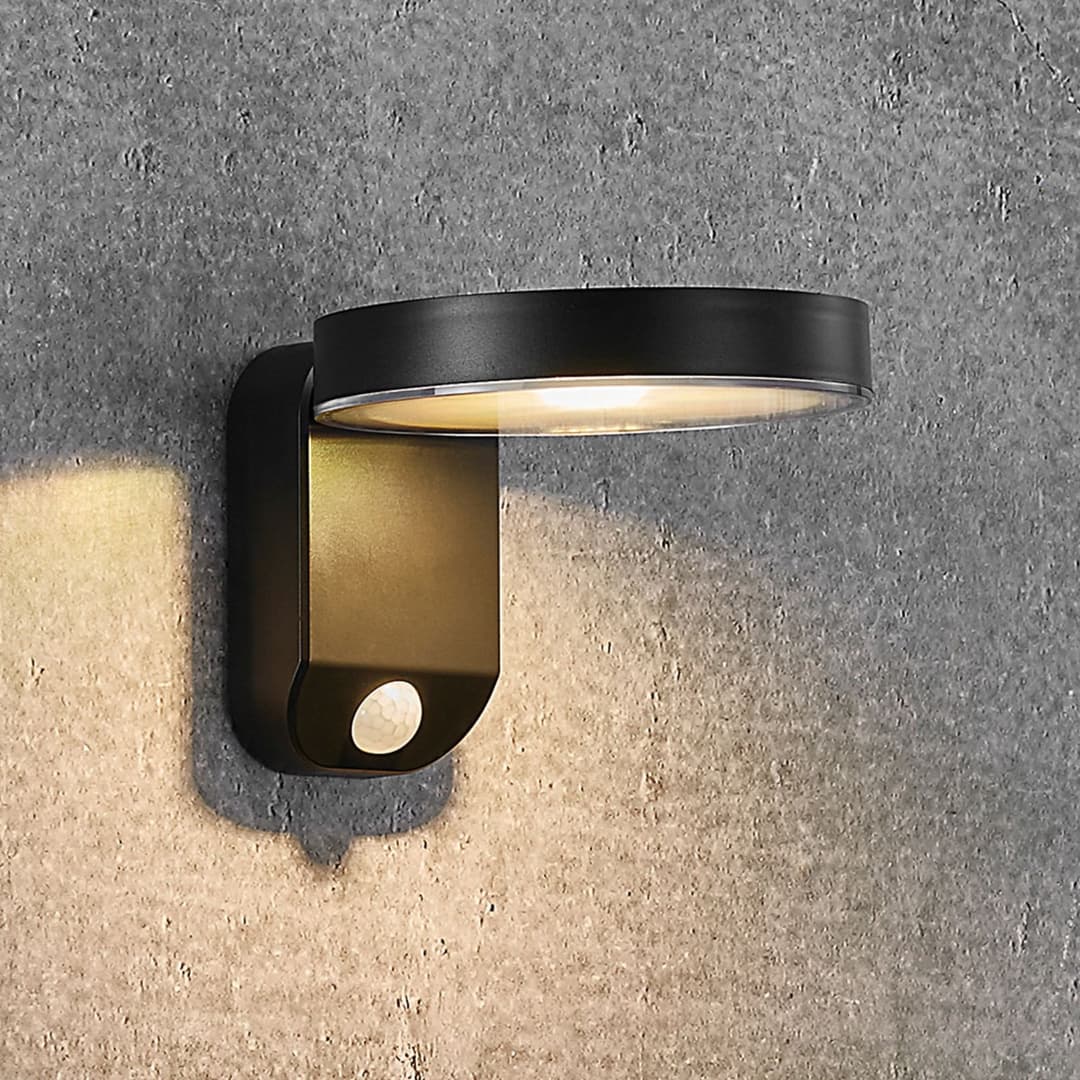 Rica Round LED Solarzelle Wandleuchte Black - Nordlux - Modern - Kunststoff - Einflammig