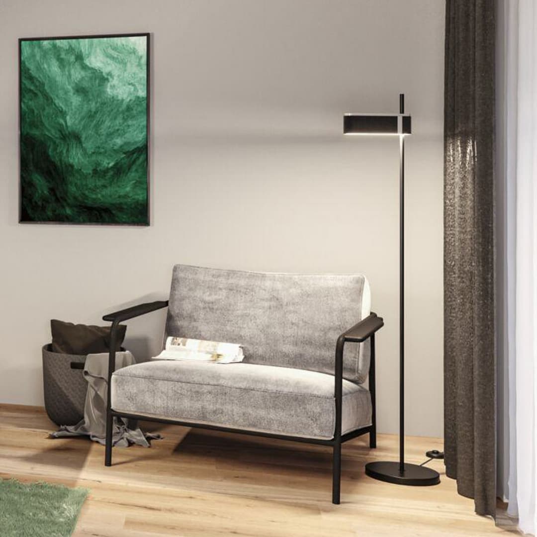 Jagun LED Stehleuchte 3-Step-Dim Anthrazit - Paulmann - Wohnzimmer - Modern - Stoff / Textil - Einflammig