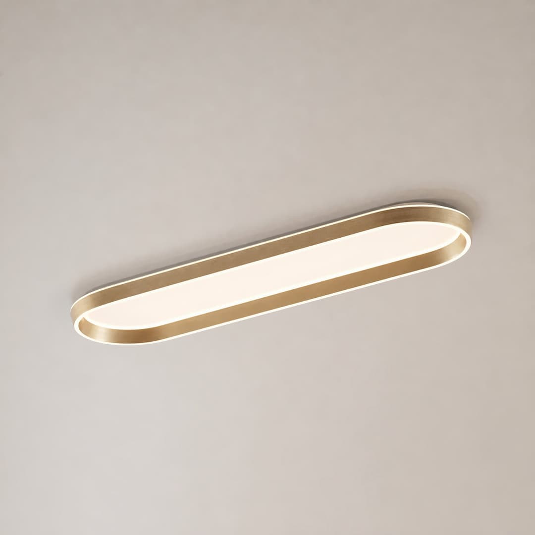 Rylan LED-Deckenleuchte, messing, 112 cm, CCT dimmbar - Lucande - Wohnzimmer - Modern - Metall - Eckig