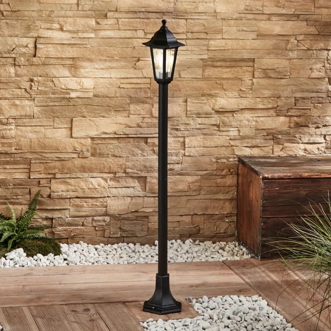 Nane Parkleuchte Black - Lindby - Balkon - Antik - Kunststoff - Einflammig