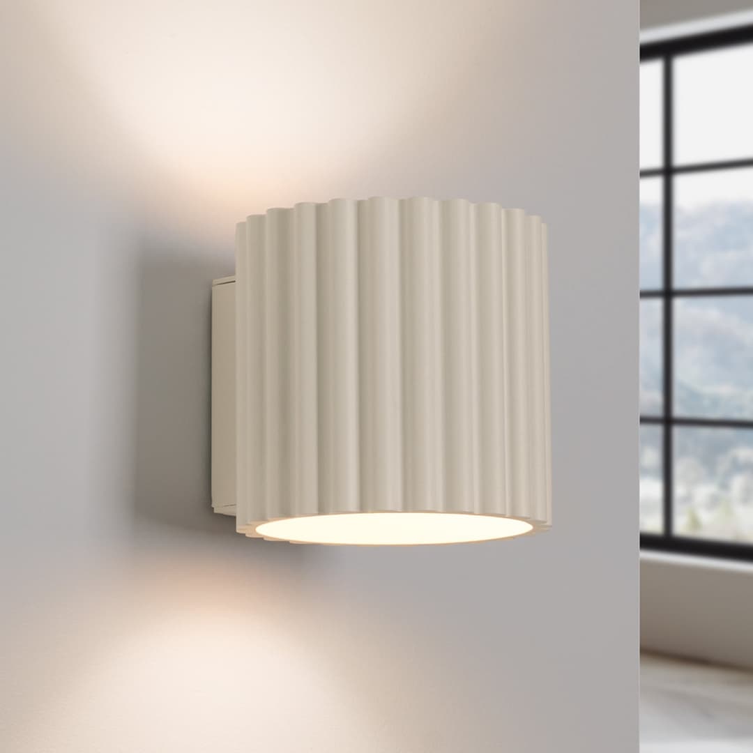 RIBLA Wandleuchte, beige, Ø 10 cm, Metall, G9 - SOLLUX SOLLUX LIGHTING - Wohnzimmer - Aluminium - Einflammig