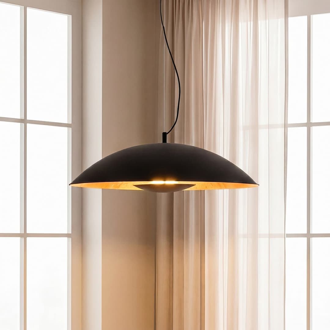 Emilienne Pendelleuchte Black/Gold - Lindby - Wohnzimmer - Modern - Metall - Einflammig