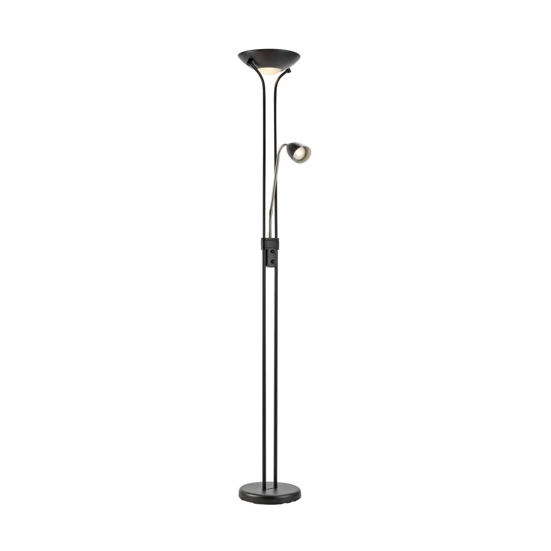 Modu LED-Deckenfluter, schwarz, Eisen, Leselicht, Höhe 180 cm, dim. - Markslöjd - Wohnzimmer - Metall - Mehrflammig