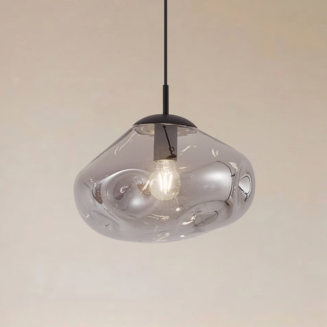 Lelia Hängeleuchte Ø 35 cm rauchgrau Glas - Lindby - Esszimmer - Design - Einflammig