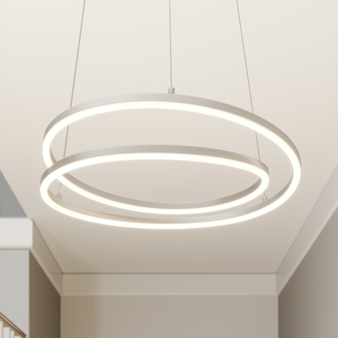 Davian Pendelleuchte Nickel - Lindby - Wohnzimmer - Modern - Aluminium - Ring