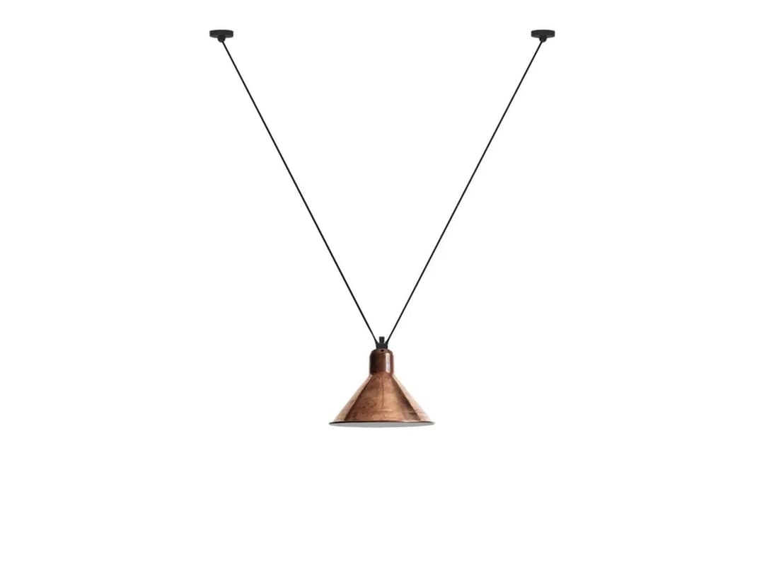Lampe Gras 323 XL Pendellampe, konisch/roh kupfer/weiß – DCW - Wohnzimmer - Metall
