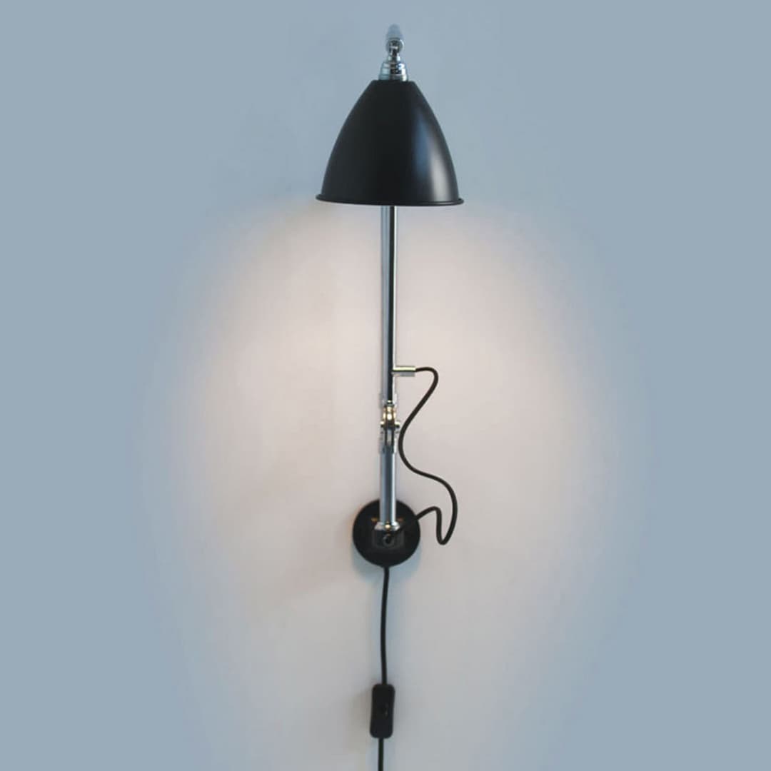 Bestlite BL5 Wandleuchte Ø16 Chrom/Schwarz - GUBI - Wohnzimmer - Design - Metall - Einflammig
