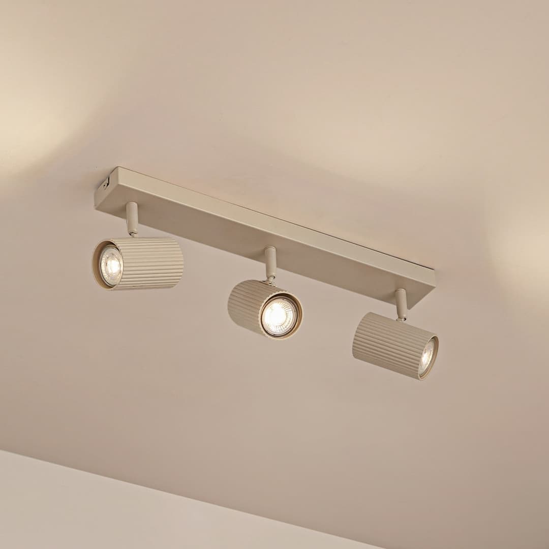 Kardis Deckenspots, beige, 3-flg., Metall, GU10 - Lindby - Flurbereich - Modern - Aluminium - Mehrflammig