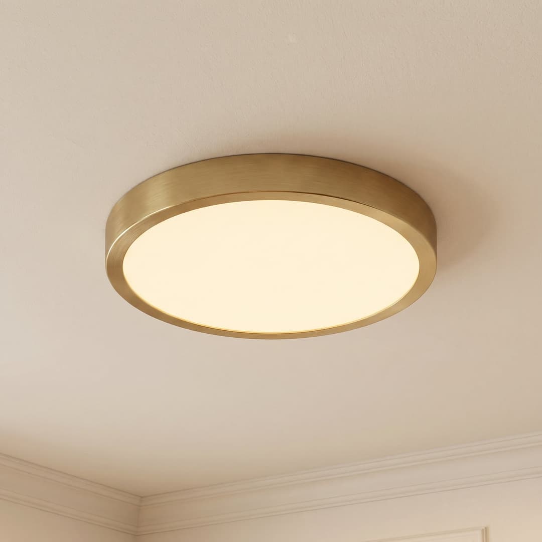 Sorela LED-Deckenleuchte, gold, dimmbar, Ø 24 cm, 3.000 K, Metall - Lindby - Wohnzimmer - Modern - Rund