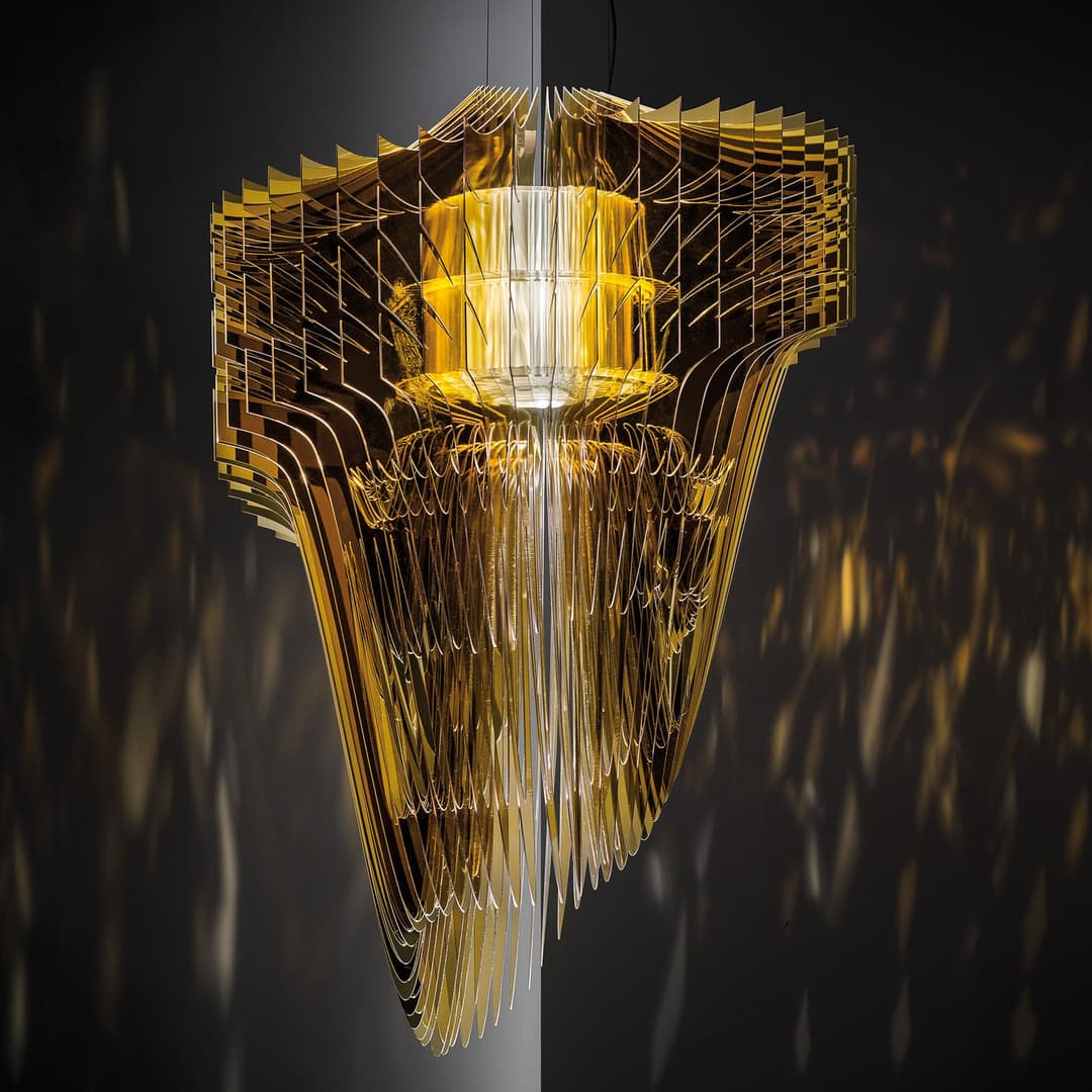 Aria M Hängeleuchte, gold, Ø 60 cm - Slamp - Wohnzimmer - Design - Kunststoff - Einflammig