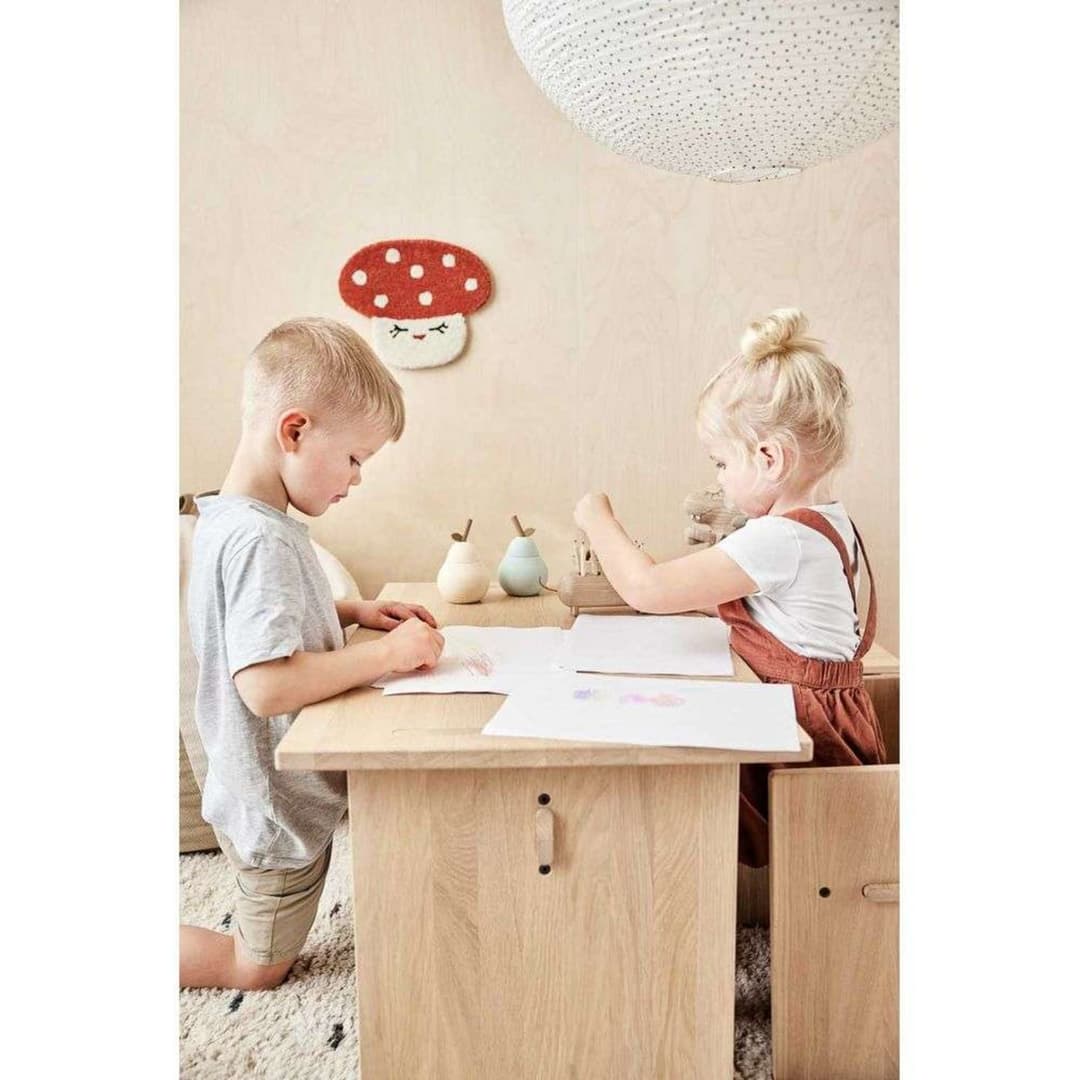 Moyo Lampenschirm, weiß/Punkte, Ø 31 cm - OYOY Living Design Moyo S - Papier / Karton