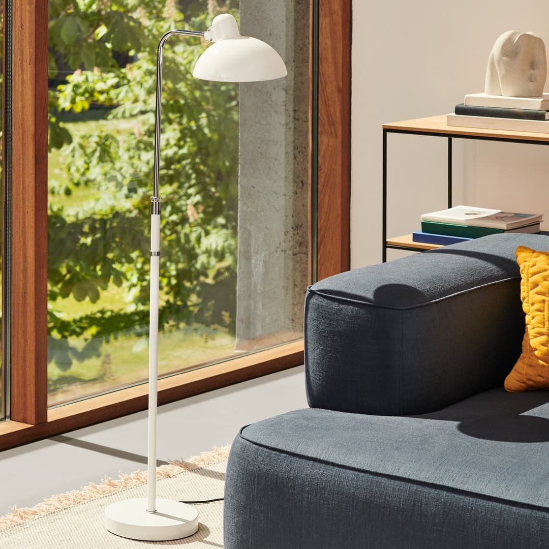KAISER idell™ 6580-F Stehleuchte Weiß - Fritz Hansen Kaiser Idell 6580-F Luxus - Wohnzimmer - Design - Metall - Mit Schirm