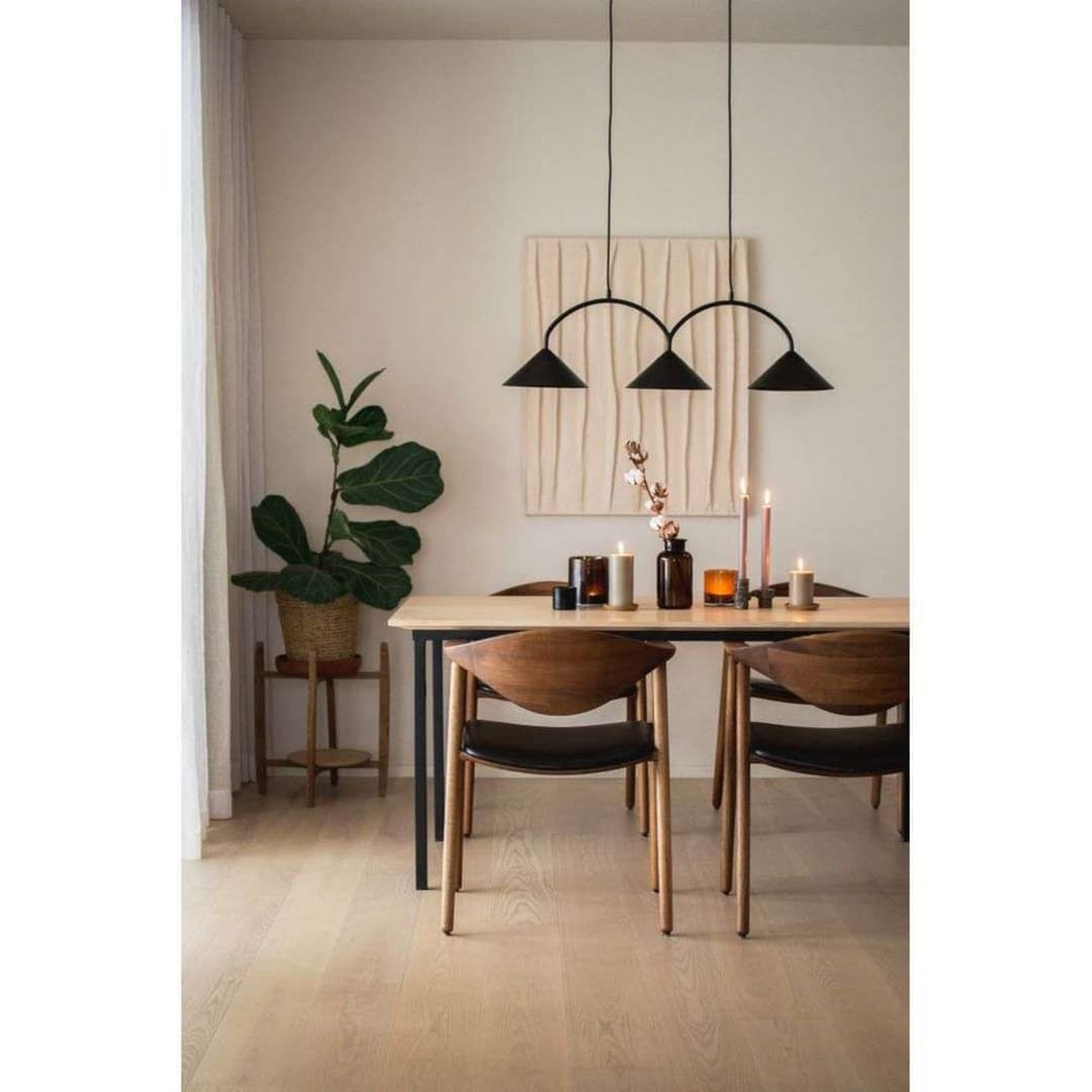 Curve 3 Pendelleuchte Beige - Globen Lighting - Küche - Vintage - Metall - Mehrflammig