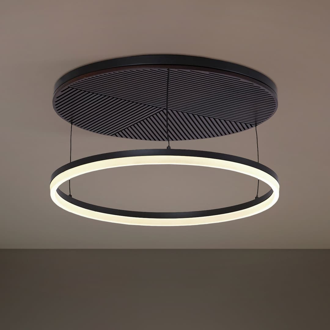Orven LED-Deckenleuchte Ø 50 cm dimmbar schwarz - Lucande - Wohnzimmer - Modern - Metall - Einflammig