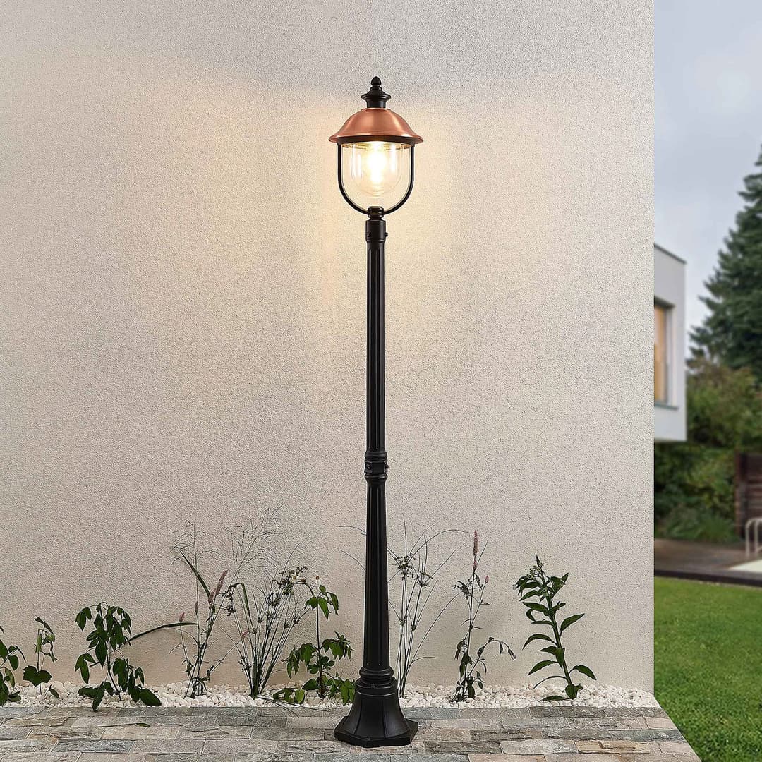 Clint Außen Parkleuchte Copper/Black - Lindby - Vintage - Aluminium - Einflammig