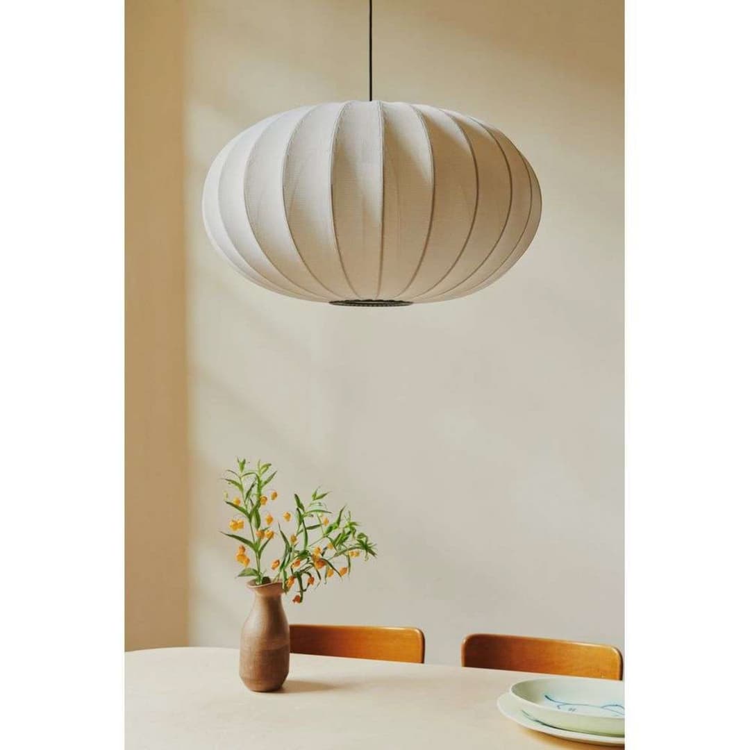 Knit-Wit 76 Oval Pendelleuchte Pearl White - Made By Hand - Schlafzimmer - Aluminium