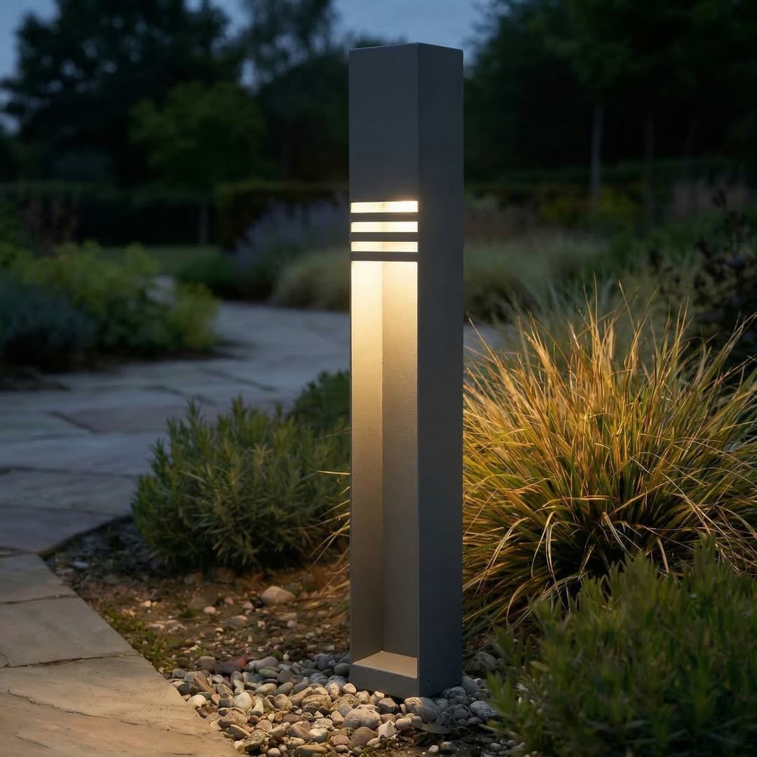 Oxido LED-Wegeleuchte, anthrazit, Höhe 80 cm, IP44 - Lucande - Terrasse - Modern - Edelstahl - Eckig