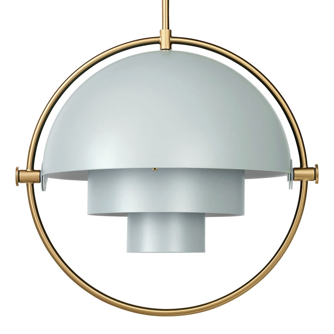 Multi-Lite Pendelleuchte Ø36 Messing/Sea Grey - GUBI - Wohnzimmer - Design - Metall - Einflammig