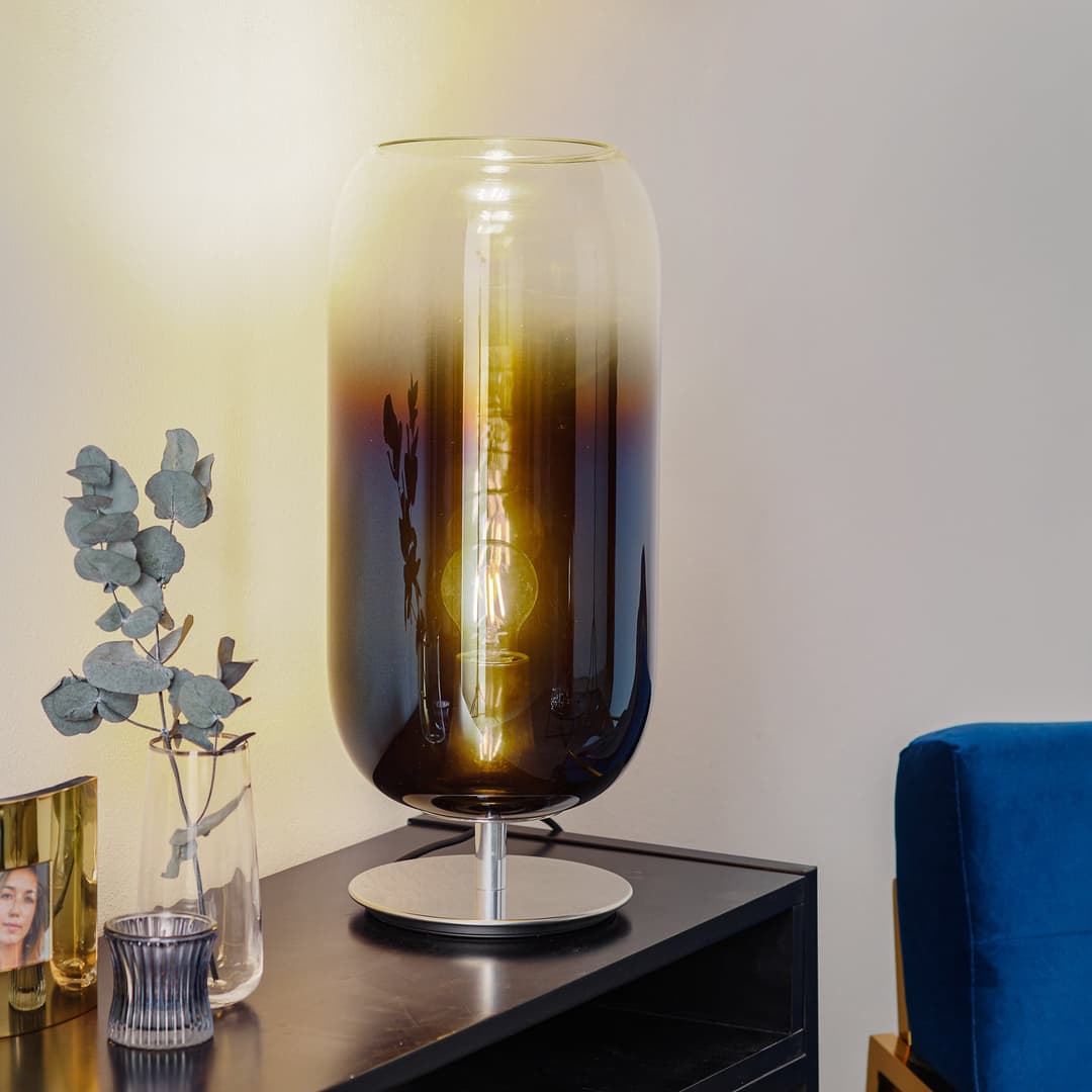 Gople Tischleuchte Blue Sapphire - Artemide - Wohnzimmer - Design - Glas - Mit Schirm