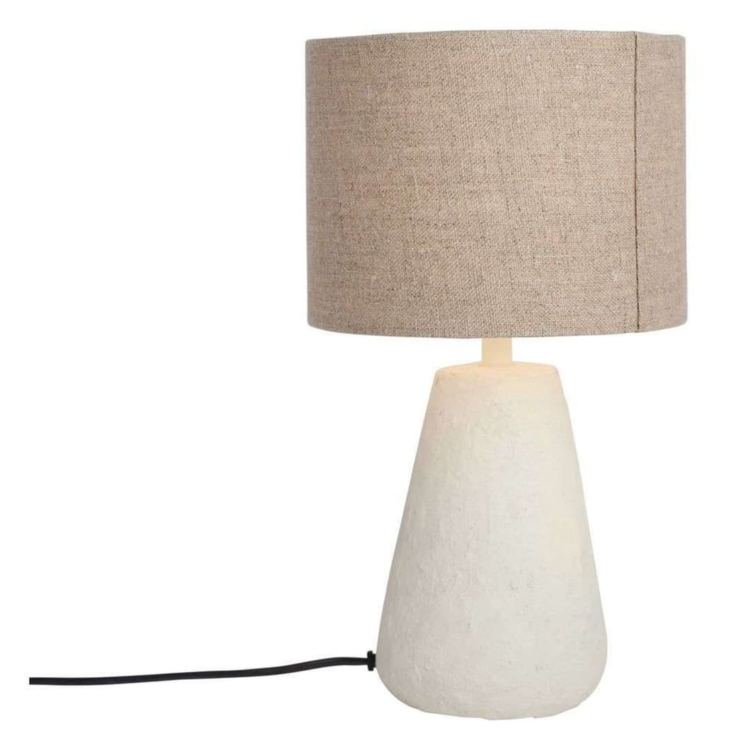 Cora Tischleuchte Weiß/Beige Papiermaché E27 - Watt & Veke - Wohnzimmer - Skandinavisch - Papier / Karton - Einflammig