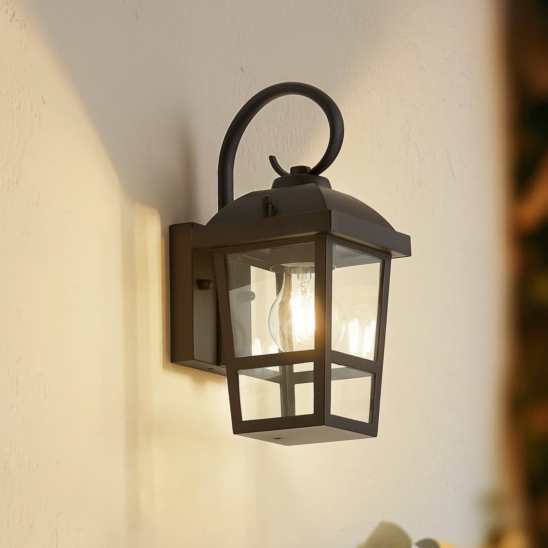 Eloane Außenwandleuchte, schwarz, Edelstahl, 29 cm - Lindby - Balkon - Modern - Einflammig